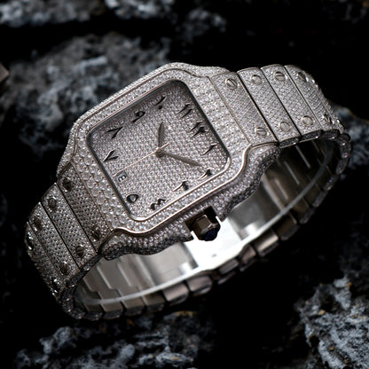 "ALL EYES ON ME" Buss Down Iced Watch – 2,518 VVS Moissanite | Automatic | Passes Diamond Tester