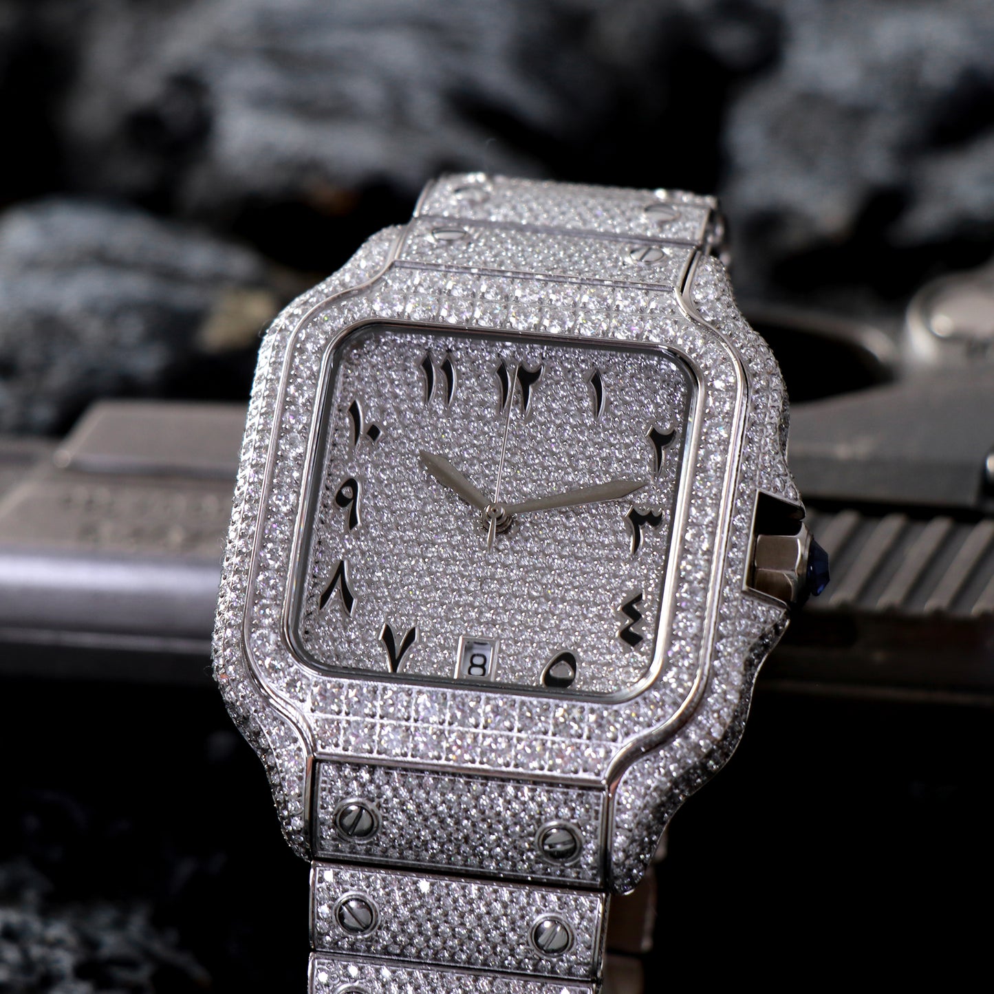 "ALL EYES ON ME" Buss Down Iced Watch – 2,518 VVS Moissanite | Automatic | Passes Diamond Tester
