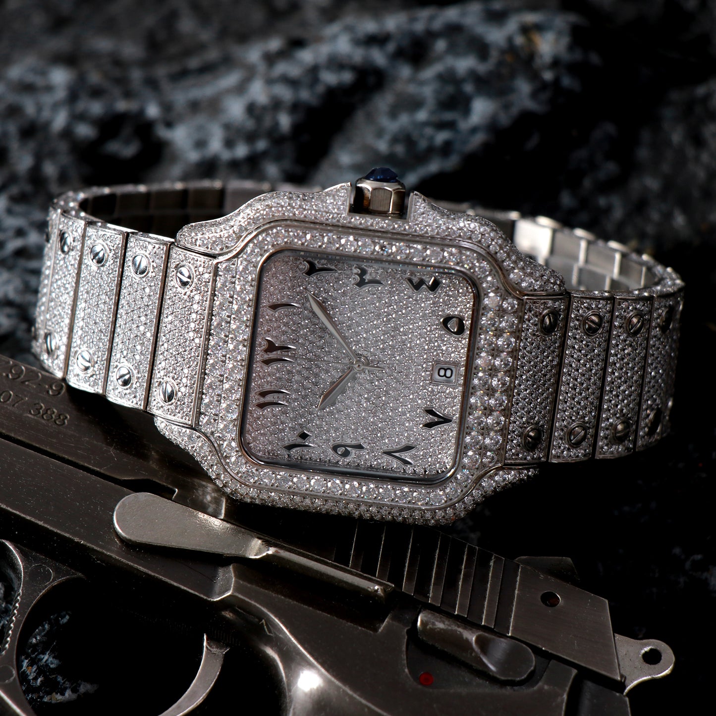 "ALL EYES ON ME" Buss Down Iced Watch – 2,518 VVS Moissanite | Automatic | Passes Diamond Tester