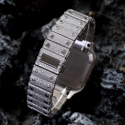 "ALL EYES ON ME" Buss Down Iced Watch – 2,518 VVS Moissanite | Automatic | Passes Diamond Tester