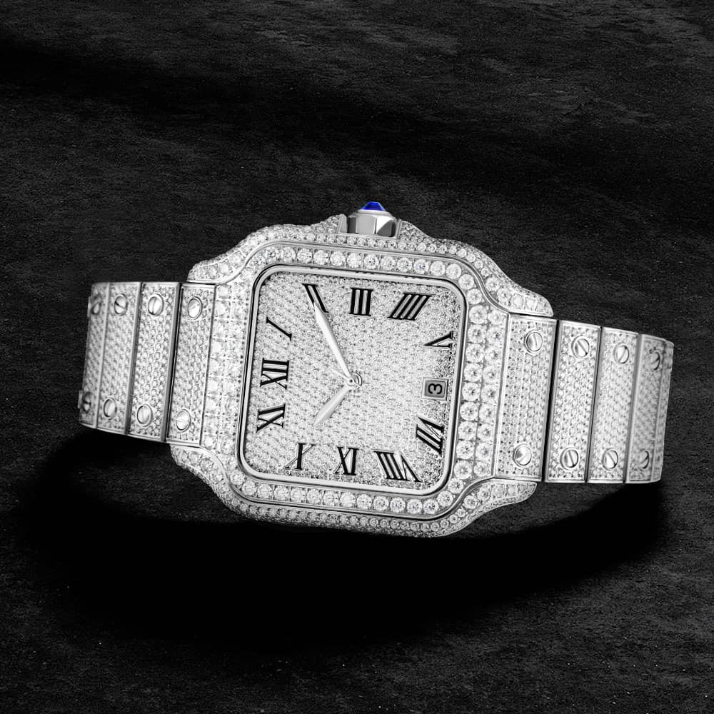 "ALL EYES ON ME" Buss Down Iced Watch – 2,518 VVS Moissanite | Automatic | Passes Diamond Tester