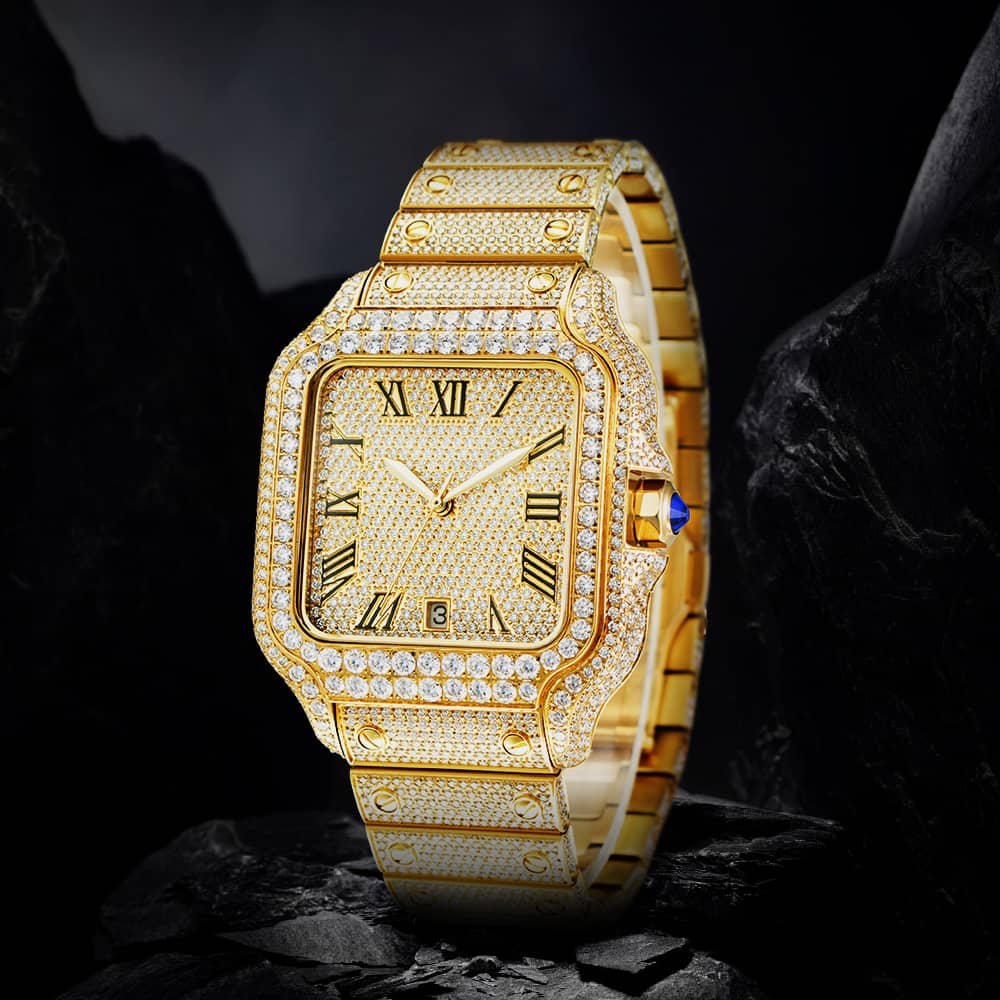"ALL EYES ON ME" Buss Down Iced Watch – 2,518 VVS Moissanite | Automatic | Passes Diamond Tester