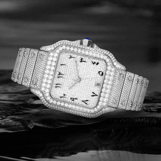 “ALL EYES ON ME” Buss Down – Hip-Hop Iced Watch | 2,518 VVS Moissanite | Passes Tester | Automatic Flex