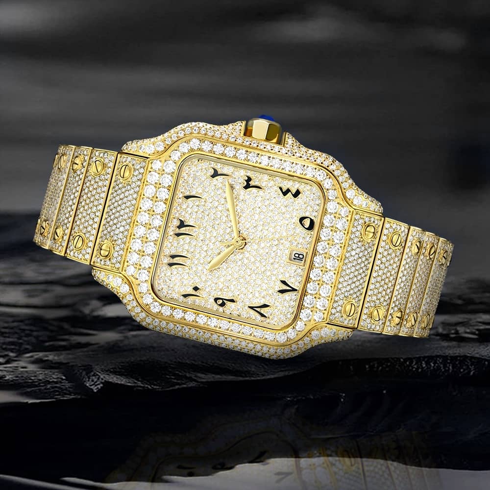 "ALL EYES ON ME" Buss Down Iced Watch – 2,518 VVS Moissanite | Automatic | Passes Diamond Tester