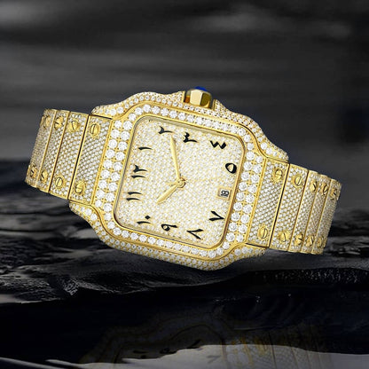 "ALL EYES ON ME" Buss Down Iced Watch – 2,518 VVS Moissanite | Automatic | Passes Diamond Tester