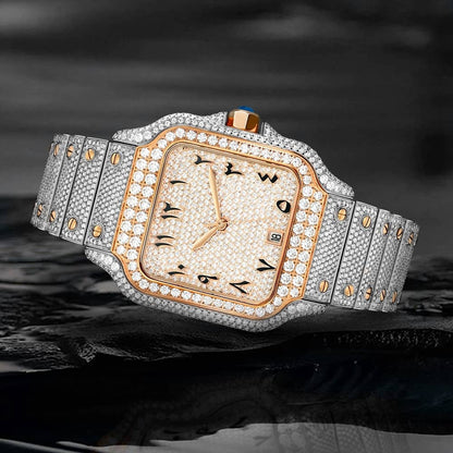 "ALL EYES ON ME" Buss Down Iced Watch – 2,518 VVS Moissanite | Automatic | Passes Diamond Tester