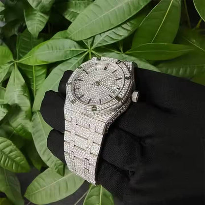 VVS Moissanite Buss Down Iced Automatic Watch – Pass Diamond Tester | Model  2518