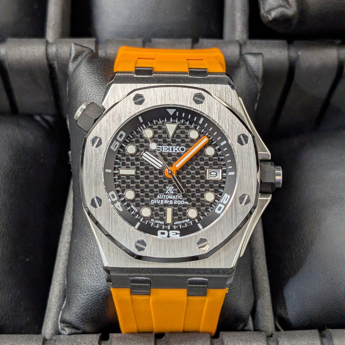 SeikOak Offshore Diver Sunburst orange Custom